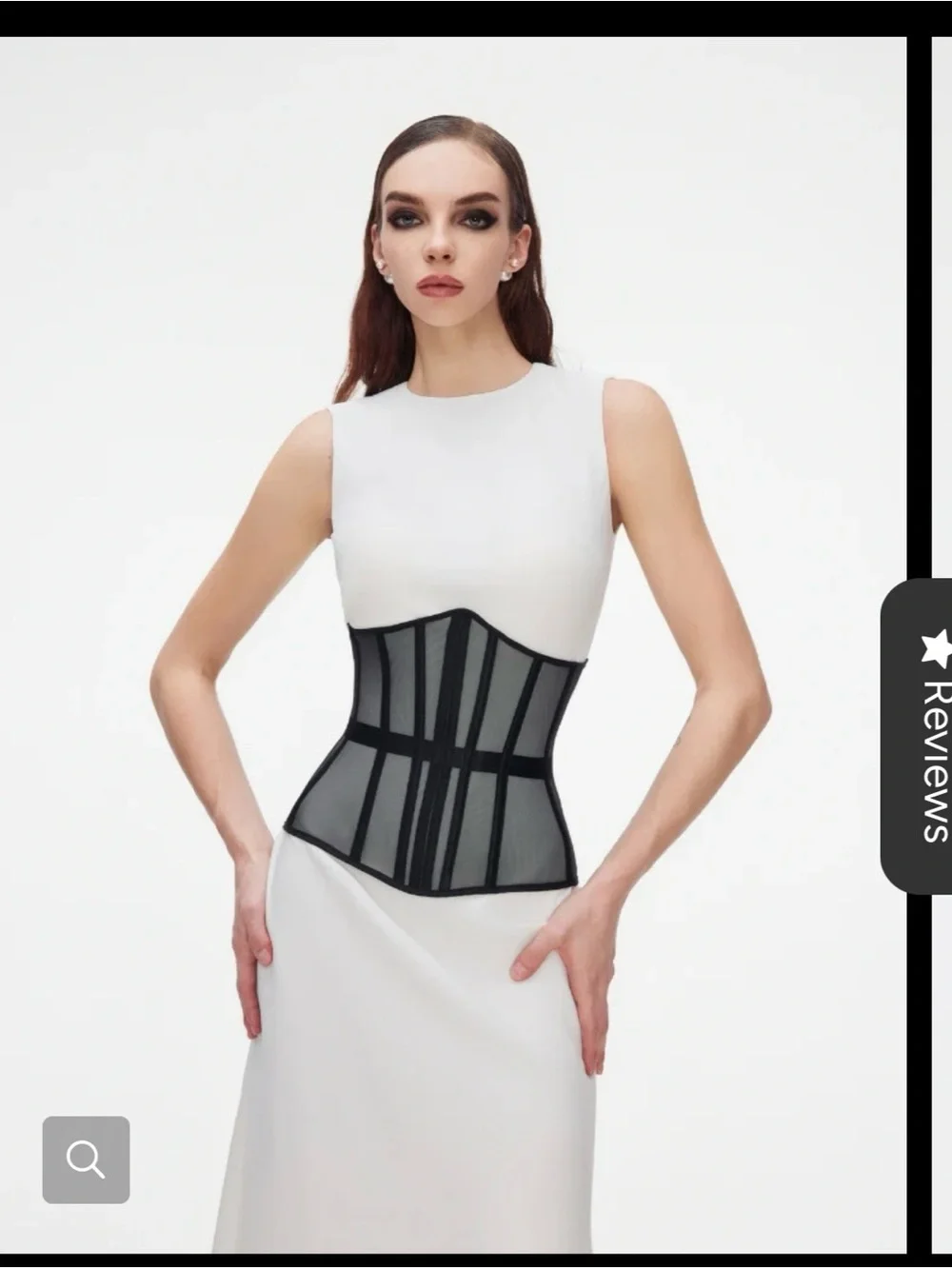 Sheer Black Waist Cincher Corset — Sculpting Shapewear - Picture 1 of 8